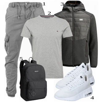 outfit mit Siva/Bela Superga Adidas Originals "Priložnostna oblačila"