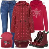 Rdeča Wintermantel outfiti za dame image