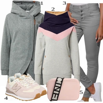 Outfit s Šedá Teniska New Balance "Ulice Styl Outfit"