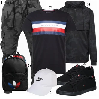 outfit mit Bela/Siva Klobuček Nike Sportswear "Kul oblačila"