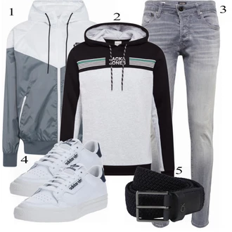 outfit mit Siva Hlače Jack & Jones "Kul oblačila"