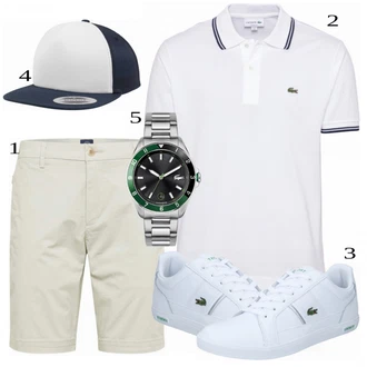 outfit mit Bela Polo majica Lacoste, Siva/Bela Superga Lacoste "Priložnostna oblačila"