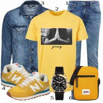 outfit mit Rumena Čevlj Superga New Balance "Priložnostna oblačila"