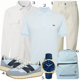 outfit mit Bela/Modra Polo majica Lacoste "Priložnostna oblačila"