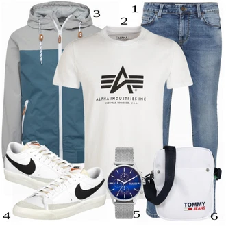 outfit mit Siva Casual Majica Alpha Industries "Priložnostna oblačila"