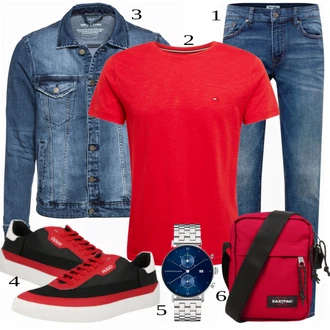 outfit mit Turkizna Denim Jakna "Priložnostna oblačila"