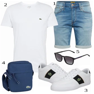 outfit mit Bela Casual Majica Lacoste, Bela Ura Lacoste "Priložnostna oblačila"