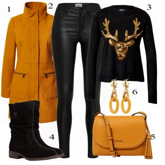 Outfity na zimu Slavnostní s Černá/Tyrkysový/Béžová/Stříbrný Only "Cool Winter Outfit"Look: Slavnostní