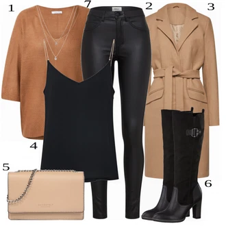 Retro Lyže Outfit s Růžová/Zlatý Náhrdelník/Bohatě zdobený náhrdelník/Jemný Řetízek Pilgrim "Cool Winter Outfit"Look: Styl, Elegantní, Old Money, Retro, 80tá léta, Plavání, Lyže