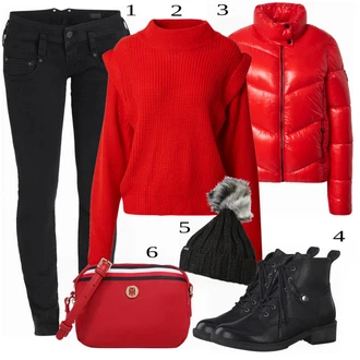 Outfit s Černá Džíny Herrlicher "Cool Winter Outfit"