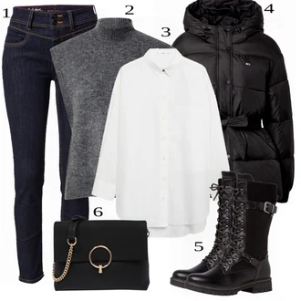Outfit s Modrá Kozačka Tamaris "Cool Winter Outfit"