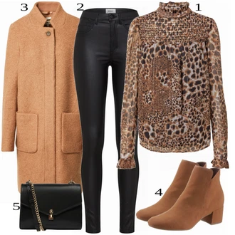Outfity na zimu Zvířecí potisk s Hnědá/Žlutá/Krémová/Béžová Halenka Dorothy Perkins "Cool Winter Outfit"