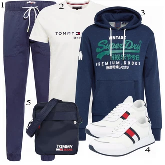 outfit mit Čevlj Superga Tommy Jeans "Kul oblačila"