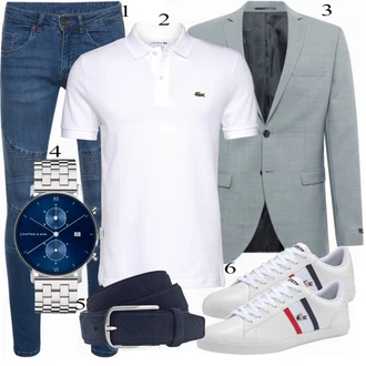 outfit mit Bela Polo majica Lacoste, Bela Superga Lacoste "Kul oblačila"