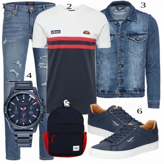 outfit mit Turkizna Denim Jakna "A"