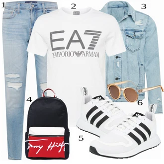 outfit mit Siva/Bela Superga Adidas Originals "A"