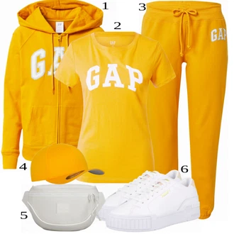 Outfity pro sport s Žlutá Móda Pro Plnoštíhlou GAP "Sportovní Outfit"