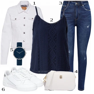 Outfit sa Bijela Traper Jakna Only "Tvoj otmjeni outfit"