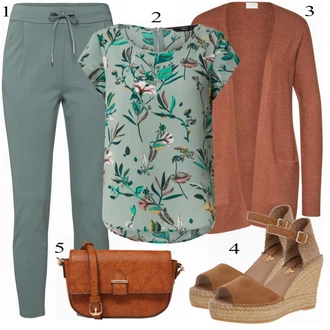 Čtvrtinový rukáv Outfit s Šedá Halenka a Tunika Only "Cool pro volný čas"