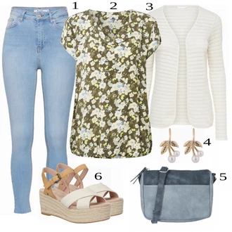 Mom Křest Outfit s Krémová/Bílá Móda Pro Plnoštíhlou Pletenina veľkej veľkosti Only "Cool pro volný čas"Look: Layered, Mom, Kancelář, Chytrý příležitostný, Univerzitní, Bar, Křest, Koncert, Biřmování, Chatky, Škola