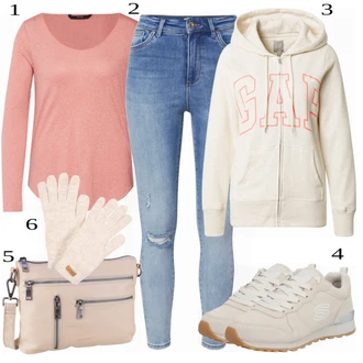 outfit mit Roza/Bež/Modra/Bela Rokavica Barts "Tvoja elegantna obleka"