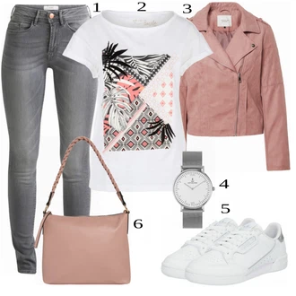 Outfit s Béžová Kožené Bund JdY "Cool pro volný čas"