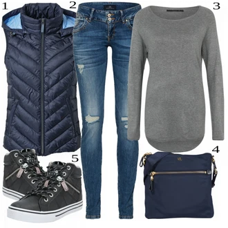 Outfit s Modrá Teniska Mustang "Cool pro volný čas"