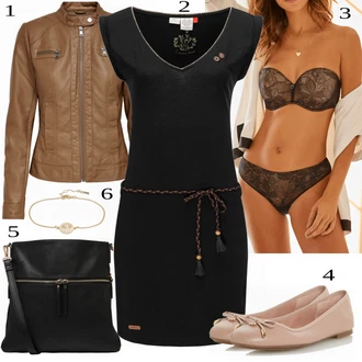 Outfit s Růžová/Černá/Béžová/Tmavě hnědá Pánské boty ve velikosti 11/Podprsenka Bez Kostic/Podprsenka s kosticemi/Podprsenka Balconette/Prsatější střih podprsenky/Podprsenka push-up bez ramínek/Push-Up Podprsenka/Zmenšující Podprsenek/Kožené bundy pro muže NUANCE "Praktický vzhled"