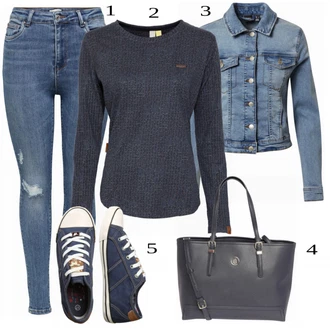Outfit sa Plava Tenisica Mustang "Tvoj otmjeni outfit"