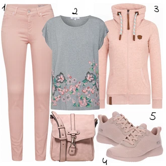 Outfit s Růžová Bota na fitness/Běžecká bota/Gymnastická bota/Tréninková bota Skechers "Roztomilá Růžová"