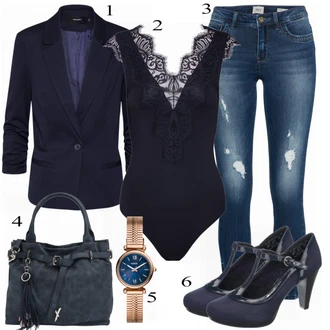 Outfit s Modrá Bota Na Podpatku Bugatti "DOLCE UND GABBANA"