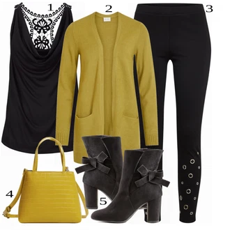 Outfit s Černá Kozačka Lascana "Datum Outfit"