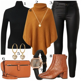Outfit s Hnědá Kozačka VERO MODA "Outfit na podzim"