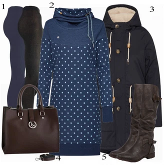Outfit s Modrá Kozačka Mustang "Dots"