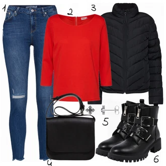 Široký pas Outfit s Černá/Šedá Teniska Chunky Tenisky/Teniska na platformě/Motorkářská bota/Šněrovací Kozačka na Platformě/Šněrovací bota About You "Edited"