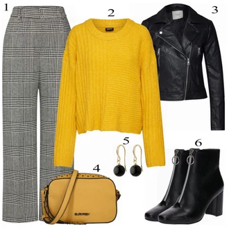 Outfit s Kožené Bund JdY "Edited Kalhoty"
