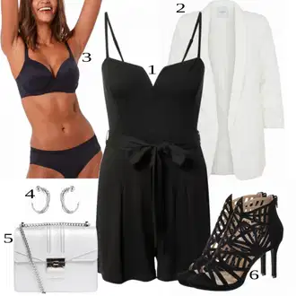 Outfit sa Crna Kombinezon About You "Tvoj otmjeni outfit"
