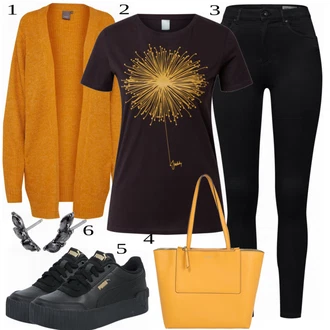 Outfit s Černá Teniska/Zvonová Kalhoty Puma "Unikátní Ležérní Outfit"