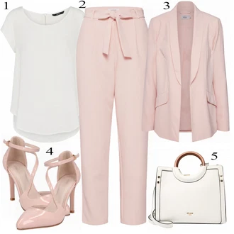 Outfit s Šedá/Béžová Bota Na Podpatku About You "Elegantní"