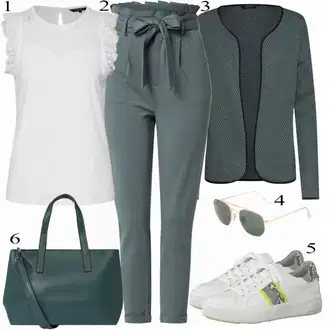 Outfit s Zelená/Tmavě Zelená Pletenina veľkej veľkosti/Park velké velikosti/Šaty Móda Pro Plnoštíhlou/Kraťas pro plnoštíhlé Only "Elegantní jarní Outfits"