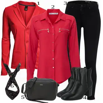 Outfit sa Crvena Bluza Heine "Elegantni proljetni Outfits"