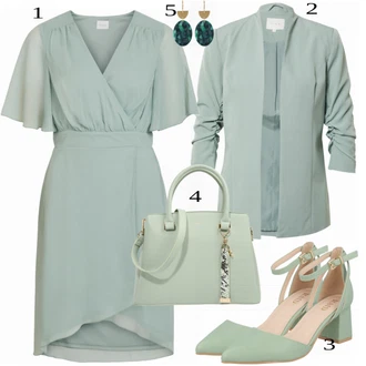 Outfit s Modrá Šaty Vila "Cool vzhled na jaro"