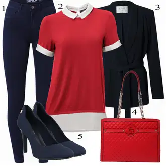 Šik Outfit s Tmavě modrá Džíny Kožená bunda/Zimní bunda/Kotníková Bota/Termální Džíny/Dámské Džíny s Délkou 7/8/High Waist Džínové Kalhoty/Push up Džín/Kožené Boty Only "Elegantní vzhled"Look: Styl, Šik, Elegantní, Cool, Disko, Francouzské, Krásný, Old Money, Bezešvé