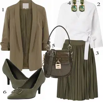 Outfity pro práci s Černá/Zelená Sukně/Móda Pro Plnoštíhlou About You "Elegantní vzhled"