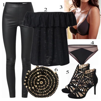 Vysoké Podpatky Outfit s Černá/Béžová/Oranžová Bullboxer "Elegantní Business Outfit"