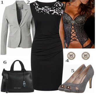 Jeden rameno Outfit s Zelená/Oranžová/Černá/Hnědá/Žlutá Šaty Pouzdrová Šat/Šaty Bez Rukávů/Žerzejové Šaty/Šaty Niki/Šaty S Rovným Střihem/Společenské šaty pro hosta/Úzké Šaty/Pouzdrové Šaty/Občanské šaty Kaffe "Elegantní Business Outfit"