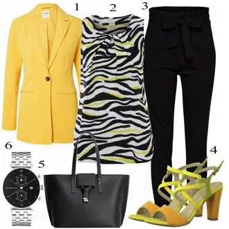 Outfit s Černá Střmenová Kalhoty/Paperbag Kalhoty/Kalhoty s Vysokým Pasem/Pletený Legín VERO MODA "Elegantní Business Outfit"