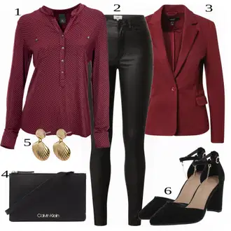 Outfit sa Crvena Bluza Heine "Elegantan Outfit za jesen"