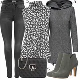 Černé Guess zimní kabáty Outfity image