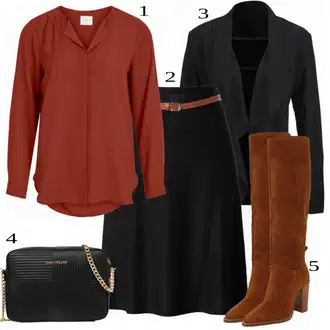 Outfit sa Crvena Bluza Vila "Tvoj otmjeni outfit"